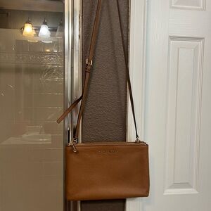 Michael Kors Brown Leather Crossbody Bag with Adjustable Strap